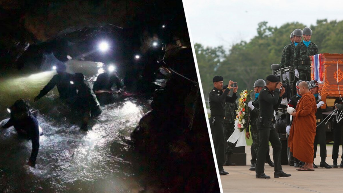 12 pojkar har fastnat i en grotta i Thailand.